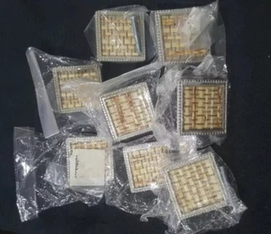 Drawer Pulls 8 Accessory Exchange Metal Straw Weave Inlay MADE IN THE USA - Picture 1 of 3