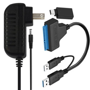 USB 3.0 to SATA III Hard Drive Adapter for 2.5 "3.5" HDD SSD with Cable Adaptor - Picture 1 of 1
