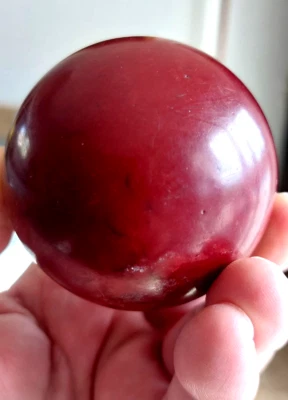 Ancienne Boulle De Billard Faturan Billiard Snooker Ball Bakelite  Red Cranberry - Photo 1/2