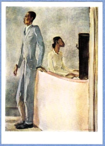 A.Deyneka 1966 Russian postcard CONCERT OF AFRICAN-AMERICAN PERFORMERS in 1935 - Imagen 1 de 2