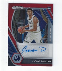 2021-22 Panini Prizm Draft Picks Draft Picks Autographs Prizms Red #39 Juwan Dur