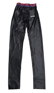 NEW Versace Jeans Couture Womens Knit Logo Waist Leggings Black Size 36 US 0 - Picture 1 of 3