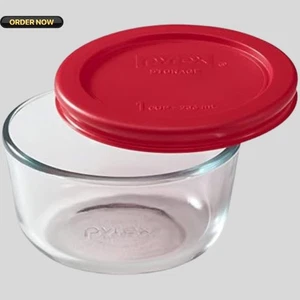 Pyrex Simply Store 1-Cup Single Glass Food Storage Container with Lid, Non new - Picture 1 of 4