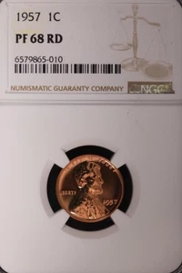 1957 Lincoln Wheat Cent NGC PF68RD - Great Toning - *DoubleJCoins* JL1100-405 - Picture 1 of 1