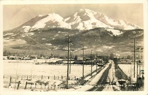 1940er Kalifornien Siskiyou Mount Shasta Winter Eastman RPPC Postkarte 25-10524 - Bild 1 von 2