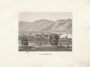 c1850 Villeneuve Genfersee Kanton Waadt Vaud Schweiz Aquatinta-Ansicht - Picture 1 of 1