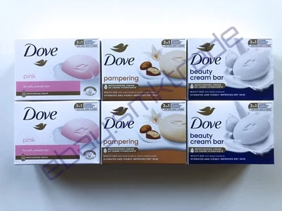 6x DOVE Beauty Cream Bars Shea Butter Pink Original (2 Bars/Each) - Image 1 of 4