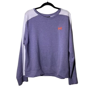 Under Armour Mesh Panel Sweatshirt Lila XL Loose Fit Damen Lavendel Light - Bild 1 von 6