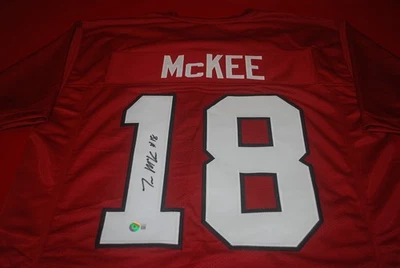 TANNER MCKEE Stanford Cardinals Eagles Signed Jersey Beckett Witnessed WU18033 - Image 1 of 4