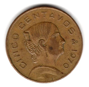 1970 M Estados Unidos Mexicanos Cinco Centavos coin - Picture 1 of 2