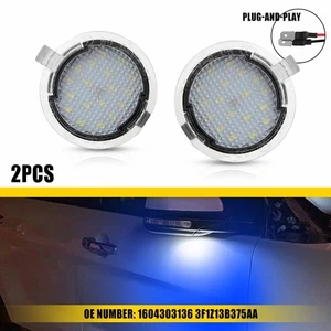 2X Luces de charco de espejo lateral LED completas azules 8000K para Ford F150 Edge Flex Taurus - Imagen 1 de 20