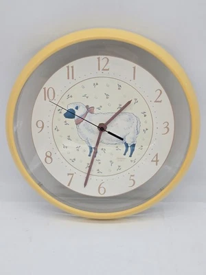 Reloj de Pared Analógico Cuarzo Rayo de Sol Años 80 Oveja Flor Campo Granja Funciona  Foto 1 de 4