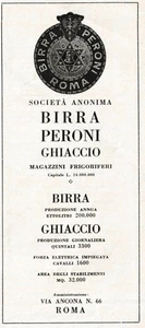 PUBBLICITA' 1923 BIRRA PERONI SOCIETA ANONIMA ROMA GHIACCIO PRODUZIONE LOGO - Foto 1 di 1