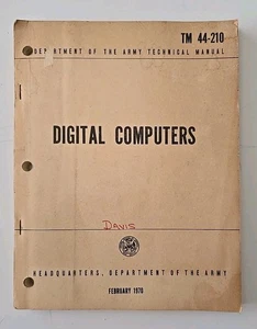 TM 44-210 Digital Computers U.S. Army Technical Manual Feb 1970 Vintage Military - Bild 1 von 11