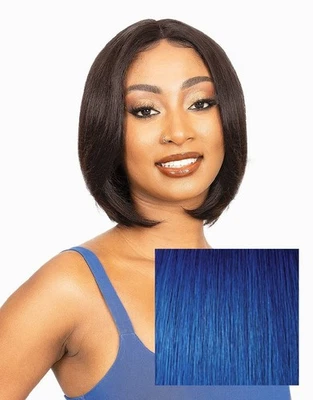 Janet Collection 100% Natural Virgin Remy Human Hair Deep Part Wig- NOLAN (BLUE) - Image 1 of 4
