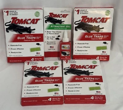 Paquete de 5 trampas de pegamento Tomcat Super Hold tamaño ratón y gel atractivo 20 trampas Foto 1 de 4