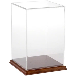 Plymor Clear Acrylic Display Case with Hardwood Base, 6" W x 6" D x 9" H - Picture 1 of 2