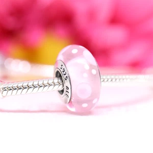 Pandora Murano Glass Pink Bubbles Bead Charm 925 ALE 790694 ~ Retired - Picture 1 of 5