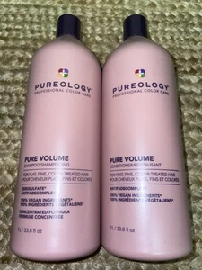 Pureology PURE Volume Shampoo and Conditioner Liter Duo Set (33.8oz each) NEW - Picture 1 of 1