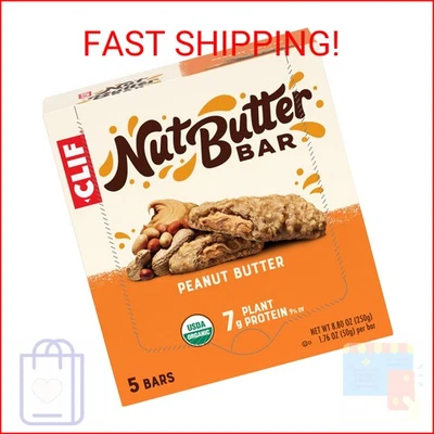 Barra de mantequilla de nueces CLIF - Mantequilla de maní - Barritas energéticas rellenas - Sin OGM - USDA Organi Foto 1 de 2