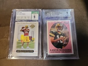 Aaron Rodgers 2005 Topps Heritage BGS 9 #344B and Topps 2005 CSG 9 #431 Packers - Picture 1 of 2