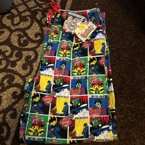DC Comics By Spencers Lounge Pants Men’s Large L Batman Joker Christmas Pockets - Picture 1 of 6