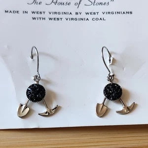 The House Of Stones Black Diamond West Virginia Kohle Ohrringe Silber - Bild 1 von 3