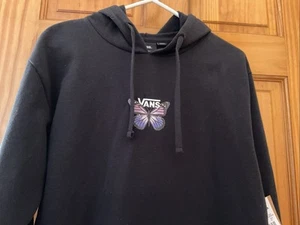 Vans Butterfly Pullover Hoodie Women Extra Small Black New With Tags - Picture 1 of 11