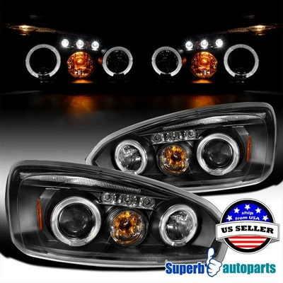 Fits 2004-2007 Chevy Malibu Dual Halo Projector Headlights Black Foto 1 de 4