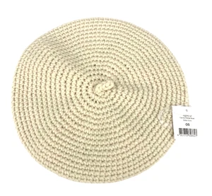 Sombrero boina de ganchillo rubí de algodón sobre crudo talla única nuevo con etiquetas - Imagen 1 de 6