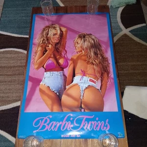 PINUP POSTER ~ Barbi Twins Shane and Sia 1992 Pinup 22x34.5" #3334 Vintage - Picture 1 of 16