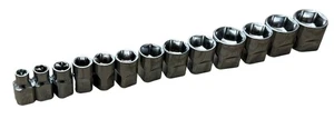 USED Milwaukee Tools 3/8" Drive 13 Piece Shallow SAE 1/4 - 1" Chrome Socket Set - Picture 1 of 4