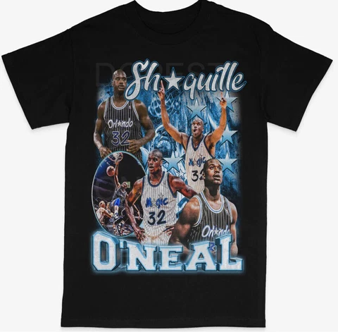 Shaquille O'neal Shaq Orlando Magic  Basketball Black T-Shirt S-3XL Cover