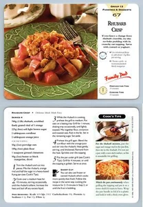 Rhubarb Crisp #67 Puddings Delicious Meals Made Easy 1996-7 Recipe Card - Picture 1 of 1