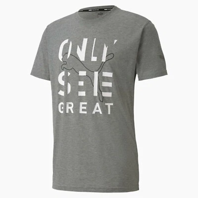 Camiseta para hombre PUMA Performance Slogan GRANDE color: gris jaspeado AUTÉNTICA Foto 1 de 3