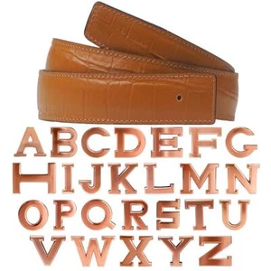 Ledergürtel Wendegürtel in Kroko Hellbarun mit 40 mm Gürtel H Rose Gold - Bild 1 von 40