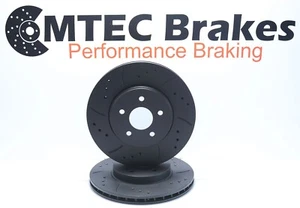 FRONT DRILLED GROOVED 295mm BRAKE DISC PAIR FOR SUBARU IMPREZA GDA WRX - Picture 1 of 4