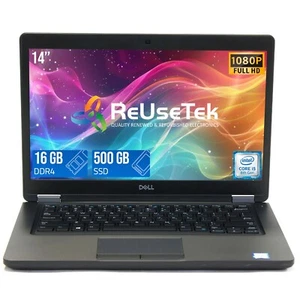 Dell Latitude 5490 14" FHD Intel i5-8250U 16GB RAM 500GB SSD WiFi+BT Win 11 Pro - Picture 1 of 22
