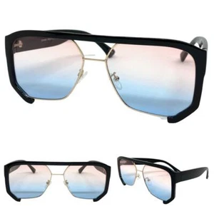 GAFAS DE SOL Para hombre o Mujer Clásicas Vintage Estilo Retro Grande Marco Negro y Dorado - Imagen 1 de 6