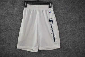 Champion Shorts Boys Small Black Spell Out Logo Pockets Athletic Mesh Youth Kids - Picture 1 of 8