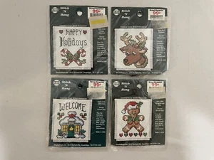 4 NMI Christmas Stitch 'N Hang Cross Stitch Kits NOS Ornament Kits - Picture 1 of 6