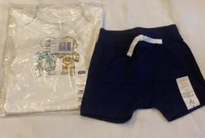 Star Wars Droids Oh Hello cute bodysuit & kangaroo pocket shorts outfit 3Mo R2D2 - Picture 1 of 6