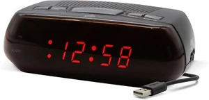 Acctim Miramar Digital Alarm Clock Mains Powered with Battery Backup Red LCD Bed - Picture 1 of 7