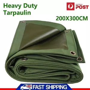 2x3m Army Heavy Duty Canvas Tarp Tarpaulin Sun Blocked Waterproof Dustproof AU - Picture 1 of 9