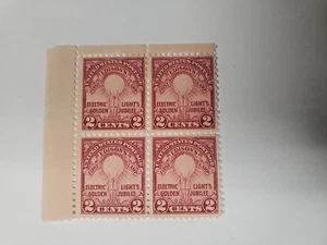 Unbenutzt: Scott # 655 - 1929 2c Edisons erste Lampe, rotierender Block von 4 klappbar F/VF - Bild 1 von 2
