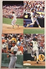 1989 JOSE CANSECO BARRY COLLA 3.5” X 5.5” POSTCARD 8 CARD SET OAKLAND ATHLETICS