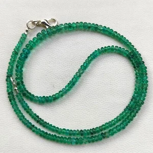 Collar de 17" con gemas de apatita verde natural tamaño de 3 a 5 mm cuentas de rondelle lisas - Imagen 1 de 7
