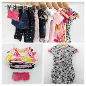 SET Baby Mädchen Kleidung Outfits Oberteile Hosen Strampler Sommer Paket 0-3 Monate - Bild 1 von 17