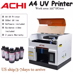 ACHI UV Printer Flatbed Printer Epson Printing Metal Phone Case Glass Sign US - Picture 1 of 14