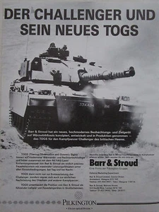2/85 PUB BARR & STROUD PILKINGTON ELECTRO-OPTICAL TOGS CHAR CHALLENGER GERMAN AD - Picture 1 of 1